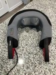 Brookstone Neck Massager W/ Heat And Deep-kneading Shiatsu Motion. Fixed Price $39.00.