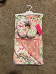 Betsey Johnson Blanket & Neck Pillow Set Floral Butterfly Plush Nwt Soft Girls. Fixed Price $15.00.
