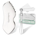 Lemeeoly 2PCS Gua Sha Facial Tools Stainless Steel, Detailer Double, Sliver. Fixed Price $22.11.