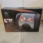 The Sharper Image Shiatsu Massage Pillow Black Vibrating Heat Remote Control. Fixed Price $29.50.