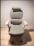 Sharper Image S-850 Mesh Office Chair With Back Massager Heat White. Fixed Price $150.00.