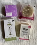 Lot: Daily Concepts Jade Facial Roller, Brush, Headband, Afterspa Exfoliator. Fixed Price $15.29.