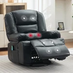 Comfort Rocker Recliner Chair With Heat, Massage, Swivel & Cup Holders. Fixed Price $525.99.