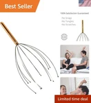 Manual Scalp Massager With Flexible Tips - Lightweight Gold For Travel. Fixed Price $7.99.