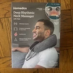 Homedics Deep Rhythmic Neck Massager With Heat, Rechargeable, Cordless, Gray. Fixed Price $29.99.