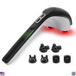 Cordless Handheld Back Massager With Heat, Deep Tissue, Rechargeable, 3 Heads. Fixed Price $69.05.