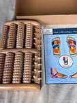 Theraflow Large Dual Foot Massager Roller Wooden Reflexology Acupressure Chart. Fixed Price $26.95.