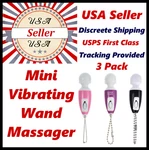 Mini Vibrating Wand Massager - 3 Pack. Fixed Price $14.99.