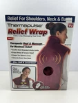 Thermapulse Relief Extra Long Massaging Heat Wrap Burgundy Model 17001. Fixed Price $28.00.
