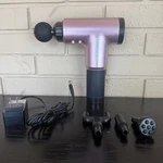 Brookstone Cordless Percussion Massage Gun Black 4 Heads Rechargeable Handheld. Fixed Price $24.97.