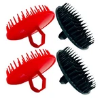 4 Pack Red Black Scalp Exfoliator Shampoo Brush Dandruff Removal Massager. Fixed Price $17.77.