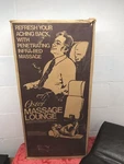 Vtg Working Oster Massage Lounge With Heat Brown Infrared Orig. Box 247-01. Fixed Price $50.00.