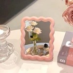 Wave Shaped Desk Vanity Makeup Mirror Portable Folding Cute Travel. Fixed Price $8.27.