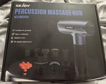 Sejoy WS-028 Percussion Massage Gun, 10 Heads, 30-SPEED, Cordless, Black. Fixed Price $58.00.