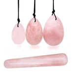4PCS Set Jade Yoni Eggs STICK3 Drilled Natural Rose Quartz Crystal. Fixed Price $29.23.