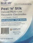 Blue Jay Peel " N Stik Deluxe Multi Use Reusable Electrodes 2X2 BJ165100. Fixed Price $11.50.