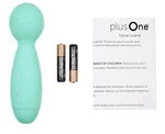 Plusone Travel Vibrating Wand, Massage Stick, Body-safe Silicone, Teal. Fixed Price $11.00.