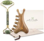 Jade & Timber Roller Green Sandalwood Gua Sha Set Facial Body Massa. Fixed Price $44.88.