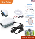Whisper Adjustable Aquarium Air Pump Complete Kit For 20-100 Gallon Fish Tanks. Fixed Price $31.49.
