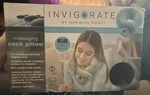 Meridian Point Massaging Neck Pillow Beige Vibrating Two Massage Settings Plush. Fixed Price $20.00.