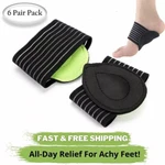6 Pairs Arch Support Relief Cushioned Foot Plantar Fasciitis Pain Shoe Insoles. Fixed Price $15.00.