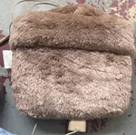 Brookstone Heated Foot Warmer Brown Fabric Corded Electric 120VAC. Fixed Price $28.00.