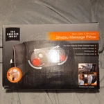 The Sharper Image Shiatsu Massage Pillow Black Vibrating Heat Remote Control. Fixed Price $39.99.