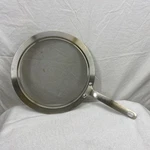 Stainless Steel Splatter Screen 11.5 Inch Round Fine Mesh Grease Guard Handle. Fixed Price $25.00.