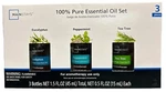 Mainstays 100% Pure Essential Oil Set Eucalyptus, Peppermint, Tea Tree 0.5OZ. Fixed Price $16.99.
