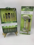 Ecotools Jade Roller Duo Depuffing Soothing & 5 Brush Set W/ Tin Biodegradable. Fixed Price $23.04.