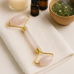 Natural Rose Quartz Facial Roller Authentic Crystal, Anti-aging Skincare. Fixed Price $32.00.