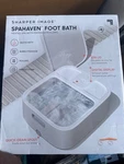 Sharper Image Spahaven Zen Heating Foot Bath Splash Guard Control White. Fixed Price $50.00.