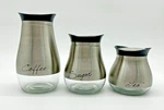 Circleware Caf Contempo Glass Canister Set 3 Vintage Style Coffee Tea Sugar. Fixed Price $24.00.