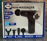 Sealy Deep Tissue Mini Massage Gun With Four Heads And Six Speeds. Fixed Price $28.00.