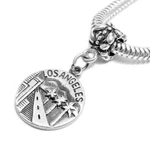 925 Sterling Silver Los Angeles California Disc Euro Bead Charm. Fixed Price $53.29.