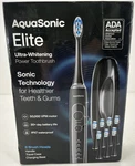 Aquasonic Elite Ultra-whitening Rechargeable Toothbrush Black. Fixed Price $29.99.