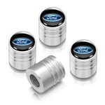 Ford Logo Black On Silver Chrome Aluminum Cylinder-style Tire Valve Stem Caps. Fixed Price $22.99.