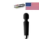 Rechargeable Travel Wand Massager 8 Inch Black Silicone With Nine Intensities. Fixed Price $19.99.