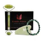 Natural Jade Roller For Face With Gua Sha Scraping Anti Aging Beauty Tool Set. Fixed Price $17.49.