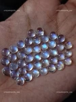 2 Pcs Natural Rainbow Moonstone Gemstone Round Semiprecious Cabochon 5X5X3 Mm. Fixed Price $22.20.