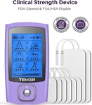 Rechargeable Compact Tens Unit Muscle Stimulator Pulse Massager Tenker Purple. Fixed Price $29.99.