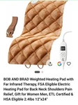Bob And Brad Weighted Heating Pad With Far Infrared Therapy Pain Relief 12"X24". Fixed Price $30.83.