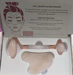 Luxury June Berry Beauty Pink Gemstone Facial Roller & Gua Sha Face Massager. Fixed Price $12.00.