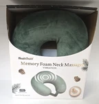 Healthtouch Memory Foam Neck Massager Vibration Travel Pillow Relaxation Green. Fixed Price $19.99.