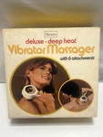 Vintage Sears Vibrating Massager Deluxe Deep Heat With 6 Attachments Origbox. Fixed Price $46.74.