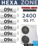 54000 Btu Hexa Zone Ductless Mini Split Air Conditioner Hyper Heat Pump 9000 6. Fixed Price $5510.81.