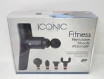 Iconic Fitness Percussion Muscle Massager Gun W/ 4 Heads, 6 Speeds, Black - New. Fixed Price $59.99.