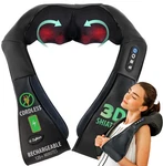 Shiatsu Neck And Back Massager With Heat Cordless Rechargeable 3D Black. Fixed Price $144.09.