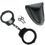 Defender Black Heavy Duty Chain Handcuffs With Key & Belt Pouch Set. Fixed Price $21.99.