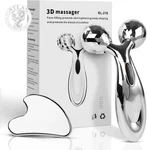 Stainless Steel Gua Sha And Face Roller Set, Facial Tool For Sculpting, Met. Fixed Price $14.84.